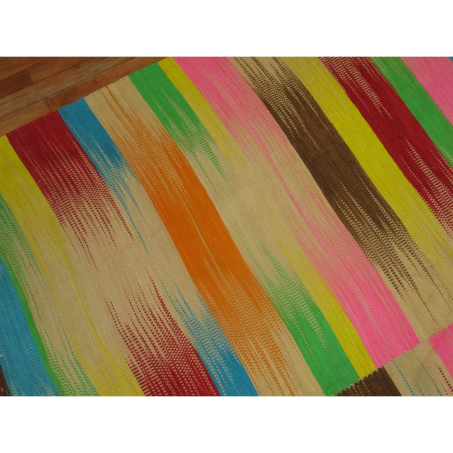 Mid-Century Modern Retro Vintage Kilim, 6'9'' X 8'9'' For Sale - Image 3 of 11