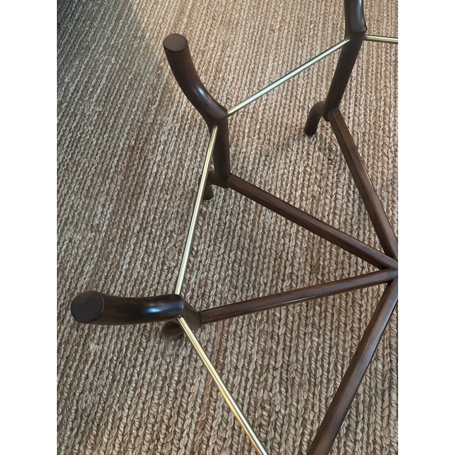 Mid-Century Modern Vintage Baker Brass &. Glass Scalloped Coffee Table For Sale - Image 3 of 14
