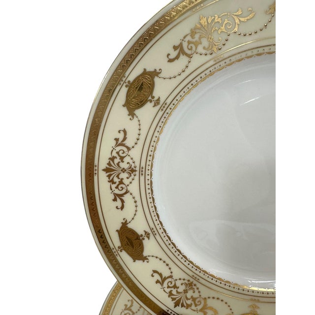 Early 20th Century 22k Gold Minton Gilt Porcelain Table Service - Nearly Complete Set for 12 - 47 Pieces For Sale In New York - Image 6 of 18