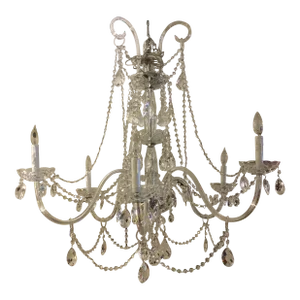 Large Draped Crystal Multi - Arm Chandelier