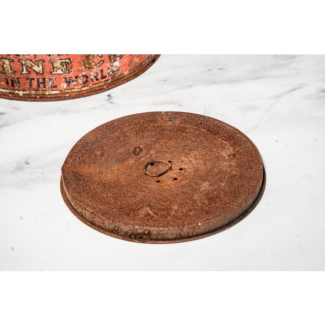 Neat Large Antique Tiger Chewing Tobacco Tin Country Store Advertising Display Can Americana Tobacciana General Store Home Decor For Sale - Image 14 of 16