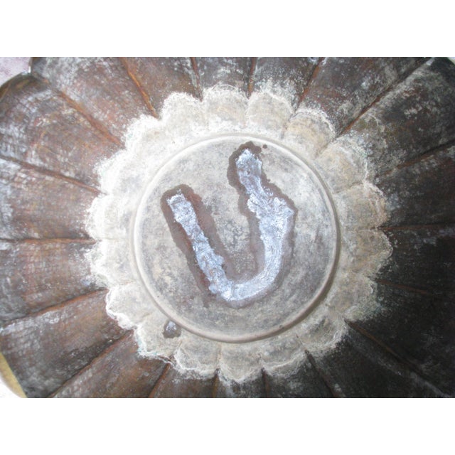 Vintage 1940s Egidio Casagrande Italy Hammered Brass Decorative Bowl or Planter For Sale - Image 10 of 10