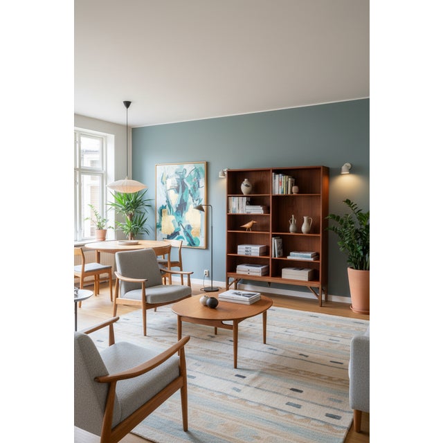 Vintage Teak Bookcase by Børge Mogensen for FDB Møbler, 1960s For Sale - Image 10 of 12