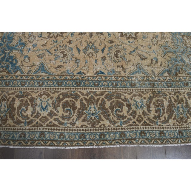 1960s 1970s Vintage Persian Handmade Wool Cotton Brown Area Rug For Sale - Image 5 of 11