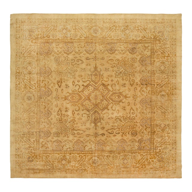 1920 Antique Spanish Savonnerie Rug, in Room Size, W/ Central Medallion For Sale