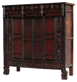 Antique Carved Chinese Temple Cabinet
