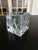 Crystal candlestick with a textured pattern by Kurt Wokan for Ingrid Glashütte, 1970s This piece is attributed to the...