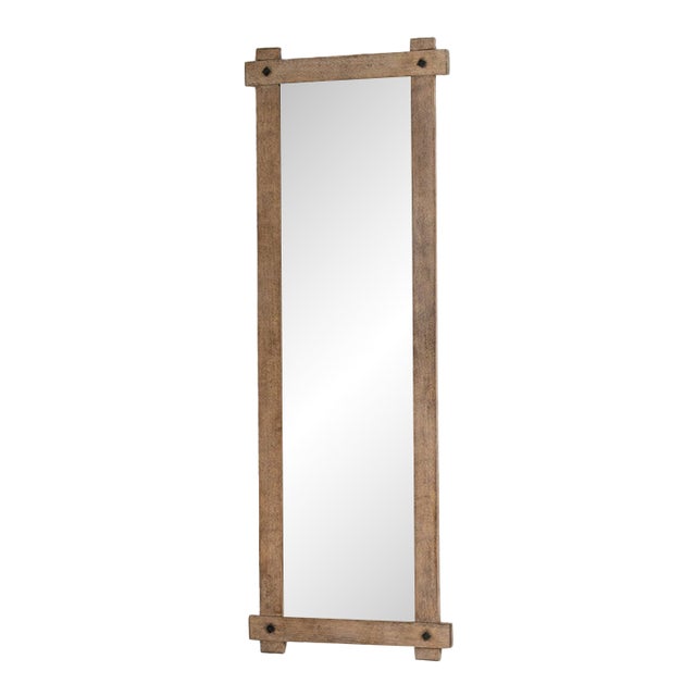 19th Century France Brutalist Red Wood Mirror For Sale