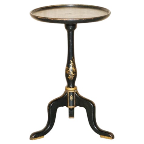 Antique Victorian Chinese Chinoiserie Lacquered Table, 1880 For Sale