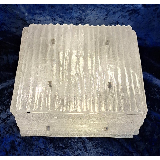 Vintage Frosted Glass Ceiling Lamp from Kalmar Franken KG, 1970s For Sale - Image 3 of 9