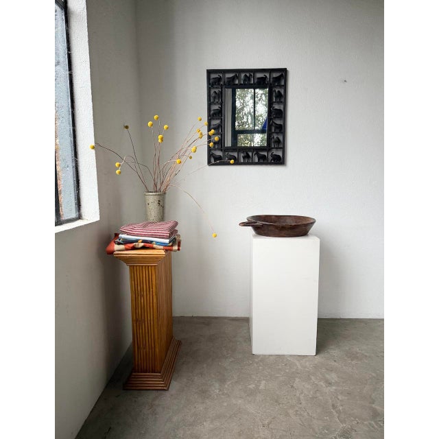 Wrought iron mirror from the marolles district, dating from the 1950s. beautifully handcrafted ironwork depicting various...