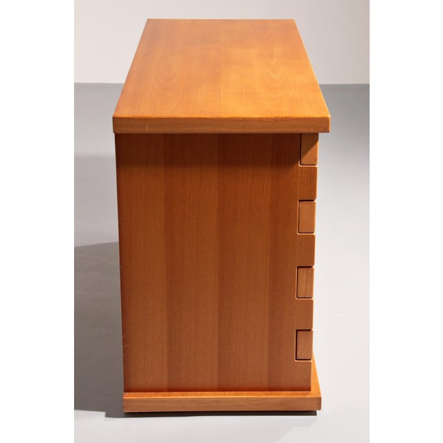 Wood Italian Architectural Chest of Drawers in Ash, 1970s For Sale - Image 7 of 14