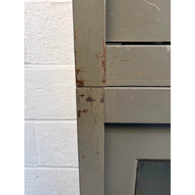 Mid 20th Century Industrial Stackable Metal Cabinet With Sliding Glass Doors For Sale - Image 15 of 18