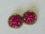1950s Vintage Weiss Magenta Pink Rhinestone Earrings Gold Tone Rhinestone Cluster Clip-Ons, A Pair For Sale - Image 5 of 14