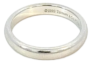 Tiffany & Co Platinum Band Ring Size 5, 3 mm Height Estate