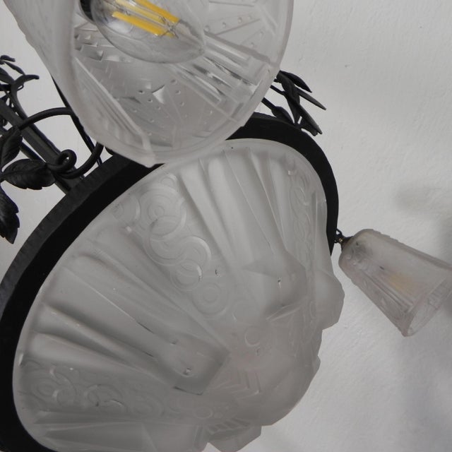 Art Deco Hanging Lamp from Muller Frères, 1930s For Sale - Image 9 of 18