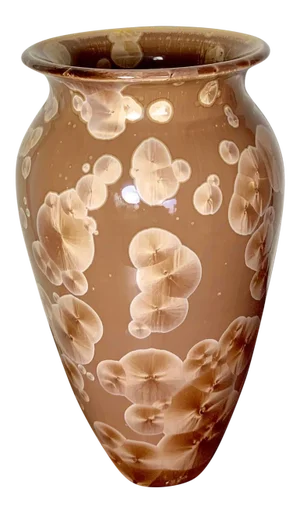 Jon Buie Brown Fish Scale Glaze Design Pottery Vase
