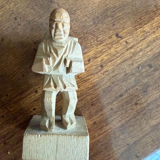 Vintage Chinese Hand-Carved Wood Figural Chess Set With Folding Game Board For Sale - Image 13 of 13