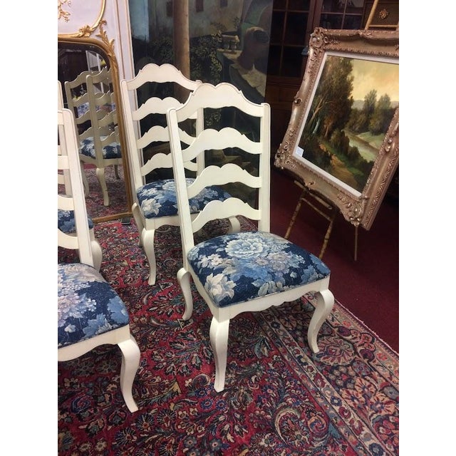 1990s Vintage Ladder Back Chairs, Ethan Allen Furniture, Set of Six For Sale - Image 5 of 8