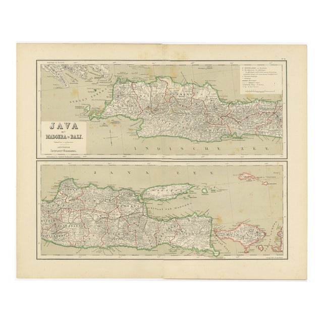 Map of Java, Madura and Bali, 1884 For Sale