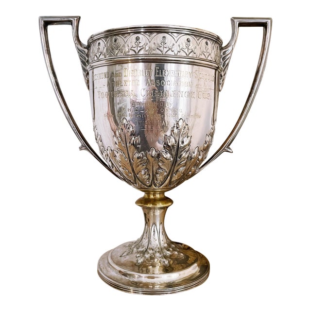 1898 Silver Plated English Football Trophy For Sale