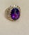 10 Carat Checker Board Amethyst Cocktail Ring in 14 Karat Yellow Gold For Sale - Image 4 of 18