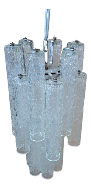 Mid-Century Murano Glass Ice Effect Chandelier, 1970s