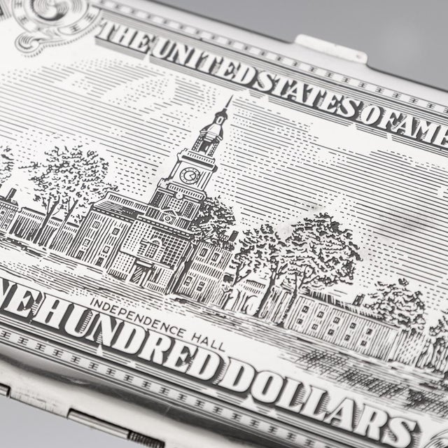 American Silver-Plated Cigarette Case and Lighter, Set of 2 For Sale - Image 3 of 18