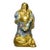 Late 20th Century Cloisonné Enamel Laughing Buddha Standing Figurine, Gilded Copper Floral Statue For Sale