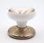 Vintage White & Gold Ceramic Brass Dummy Door Knob For Sale - Image 4 of 5