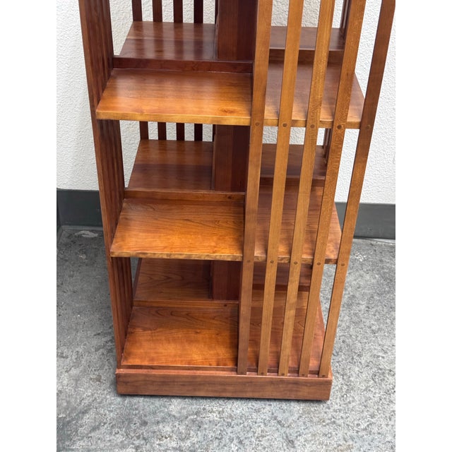 Stickley Circa 1999 Stickley Mission Collection Revolving Bookcase For Sale - Image 4 of 12