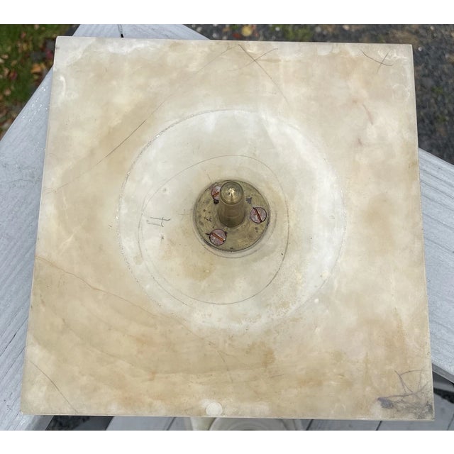 Antique Victorian - Art Deco Era Alabaster Rotating Stone Pedestal Fern Stand For Sale - Image 12 of 16