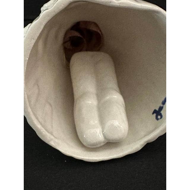 Ceramic Vintage 2003 White Porcelain Cat/Kitten Ballerina Shaped Bell For Sale - Image 7 of 8