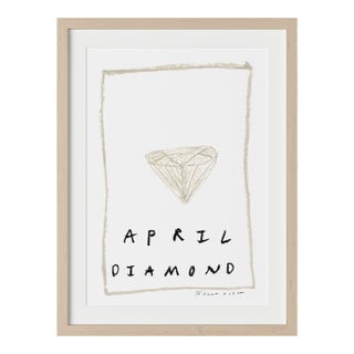 April Diamond Birthstone Print by Tatiana Alida in Tan Frame For Sale