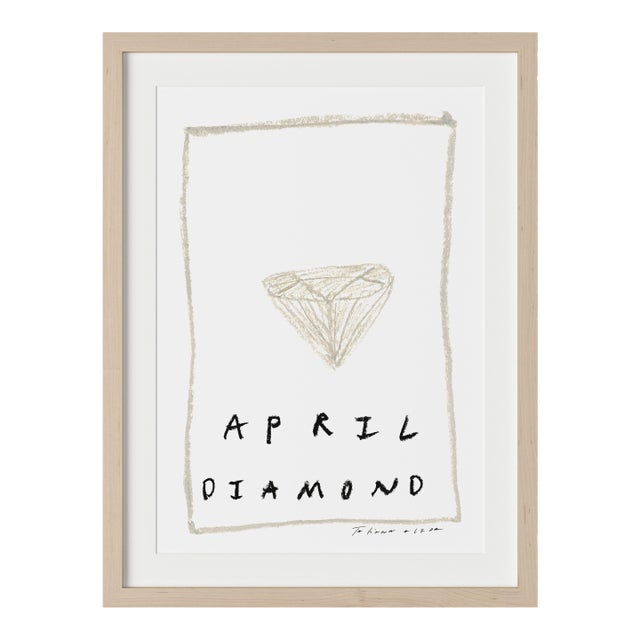 April Diamond Birthstone Print by Tatiana Alida in Tan Frame For Sale
