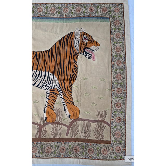 Vintage Indian Tiger Wall Hanging, 1980s For Sale - Image 4 of 7