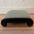 Hollywood Regency Neoclassical Style High Gloss Black Low Scroll Stool With Fortuny Cotton Fabric For Sale - Image 3 of 7