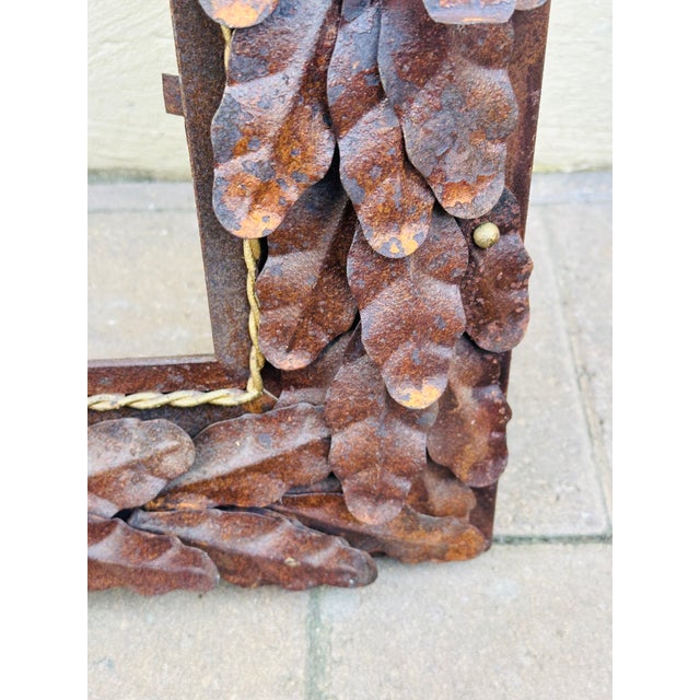 Vintage Italian Rustic Metal Oversized Picture Frame For Sale - Image 4 of 12