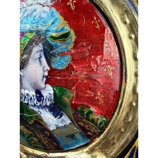 Large Bronze-Mounted Jardiniere with Glass Portrait Medallion by Édouard Gilles For Sale - Image 11 of 17