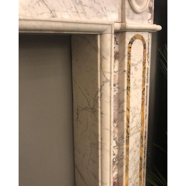 Stone Antique Irish Georgian Fireplace Mantel in Marble For Sale - Image 7 of 12