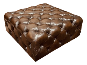 Large Red Chesterfield Hocker Ottoman