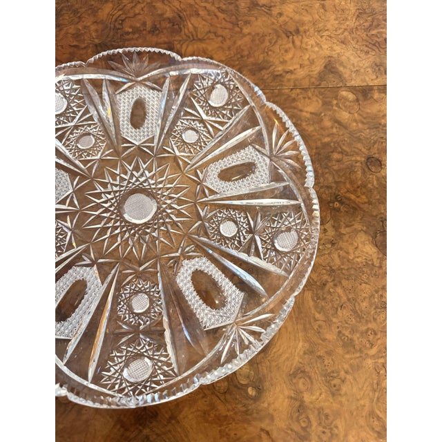 Antique Edwardian Cut Glass Dish, 1900 For Sale - Image 3 of 5