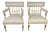 Pair of Italian Neoclassical Style Painted & Parcel Gilt Armchairs C. 1900's For Sale