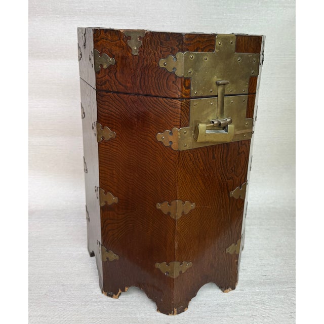 Mid 19th Century Chinese Octagon Wedding Chest / Side Table Traditional Chinese wedding chest with lovely brass details....
