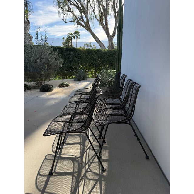1950s 1950s Attributed to Russell Woodard Sculptura Metal Dining Chairs, 8 Pieces For Sale - Image 5 of 12