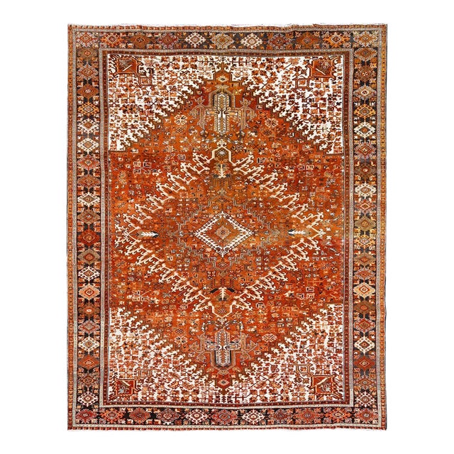 1960 Orange Vintage Persian Rug For Sale