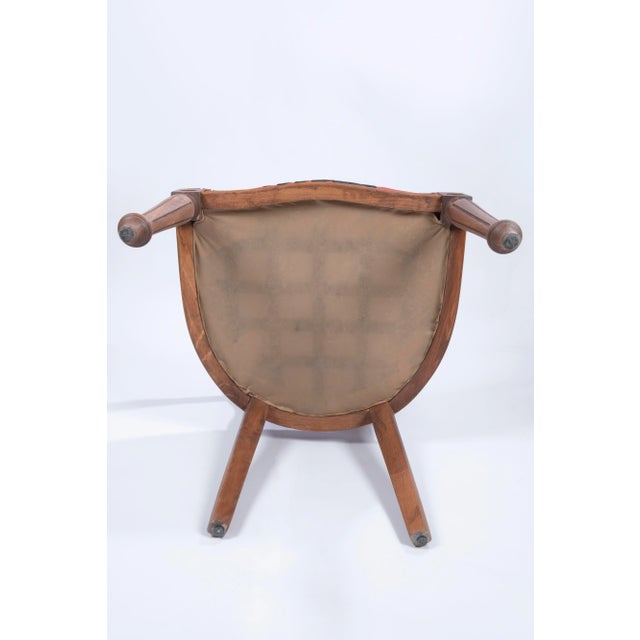 Vintage Wooden Suzani Armchair - Diningroom Chair With Bergere Style For Sale - Image 12 of 13