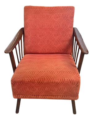 Vintage Cocktail Lounge Chair with Walnut Armrests, 1950s