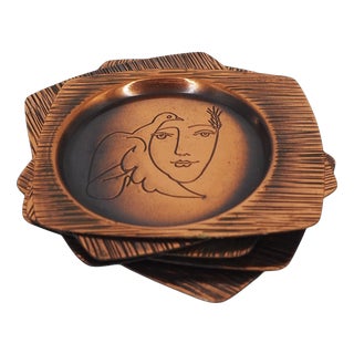 Vintage Polish Coasters, 1970s, Set of 6 For Sale