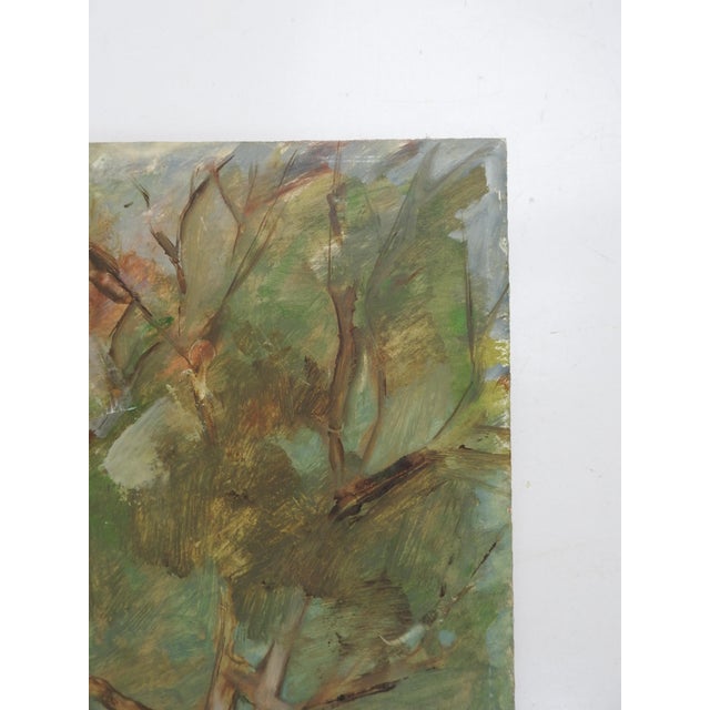Contemporary Mid 20th Century Modernist Lone Tree Landscape Painting For Sale - Image 3 of 7